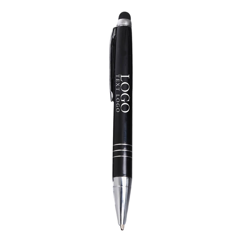 Custom black heavy-touch metal aluminum stylus pen with logo-black