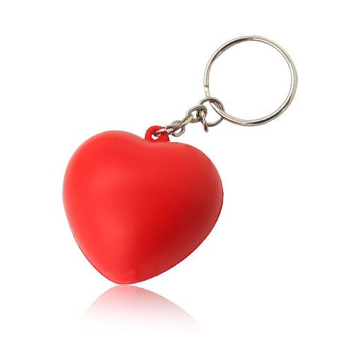 Heart-shaped PU Material Pressure Ball Custom Logo Keychains