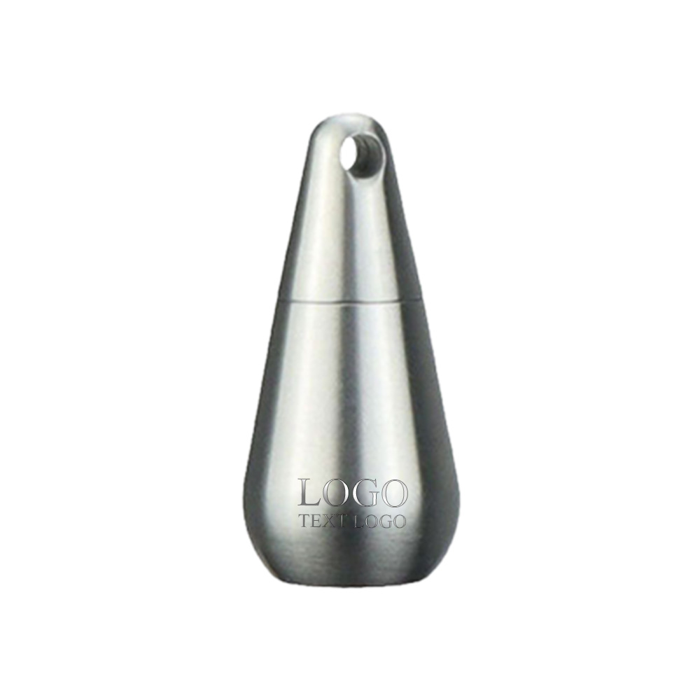 Multifunctional Stainless Steel Water Drop Shape Keychains with Logo