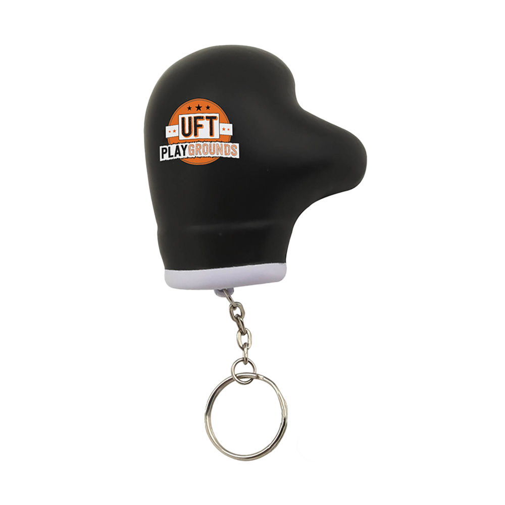 Personalized Boxing Gloves PU Material Customized Keychains Black