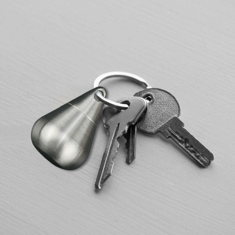 Personalized Promo Water Drop Shape Stainless Steel Medicine Box Keychain