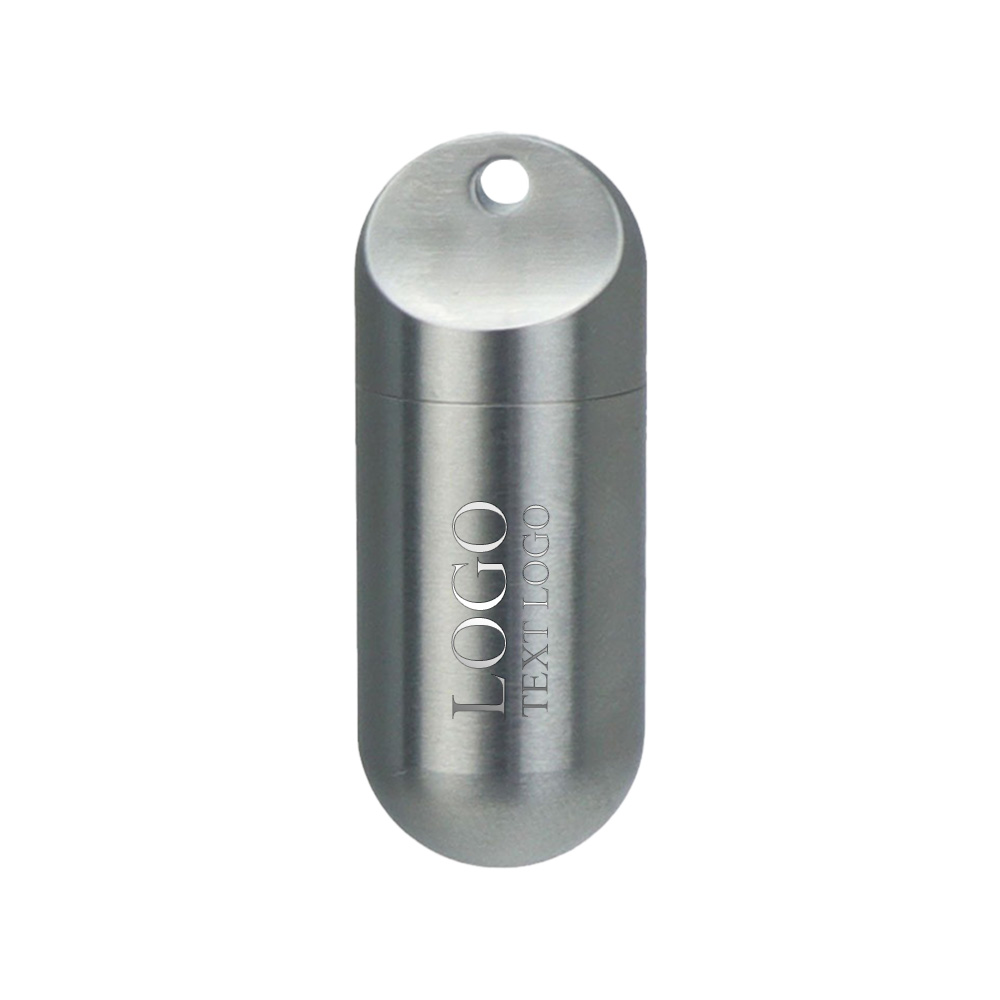 Personalized Stainless Steel Capsule Waterproof Vial Keychain with Logo