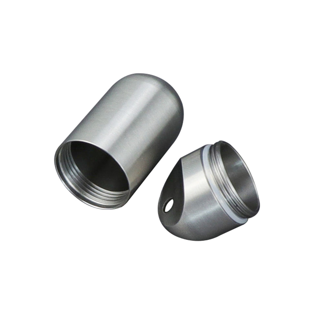 Personalized Stainless Steel Capsule Waterproof Vial Keychains Silver