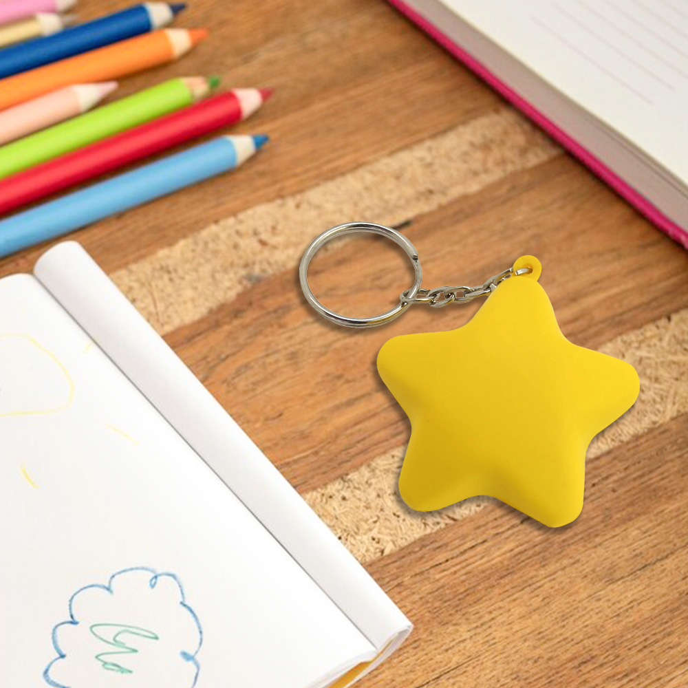 Personalized Yellow Five-pointed Star Toy PU Material Custom Logo Keychain