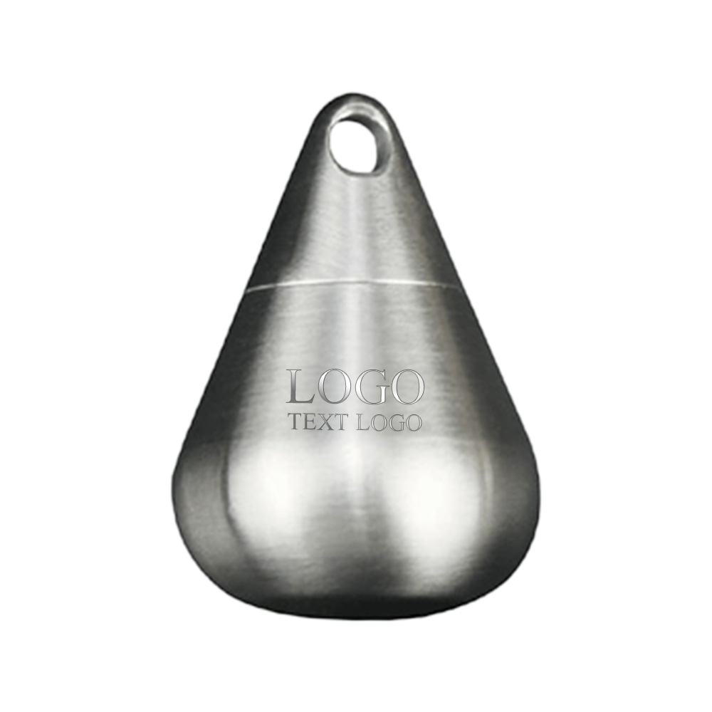 Promo Water Drop Shape Stainless Steel Medicine Box Keychain with Logo