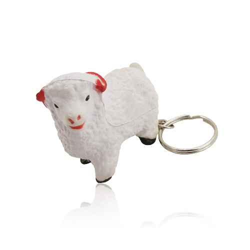 Promo White Lamb Shape Personalized Customized Logo Keychain