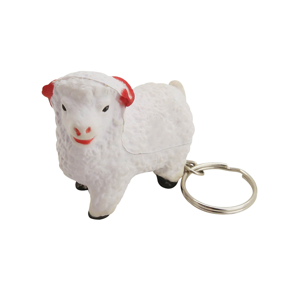 Promo White Lamb Shape Personalized Customized Logo Keychain White