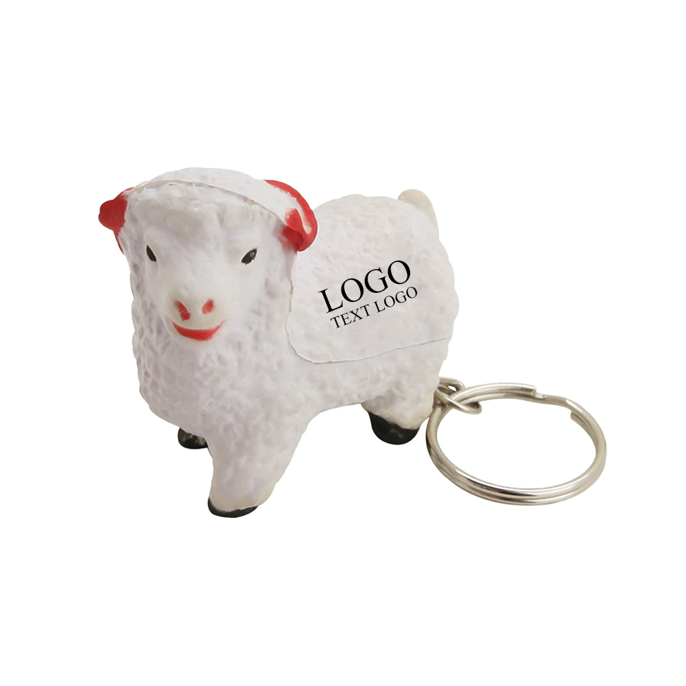 Promo White Lamb Shape Personalized Customized Logo Keychain with Logo
