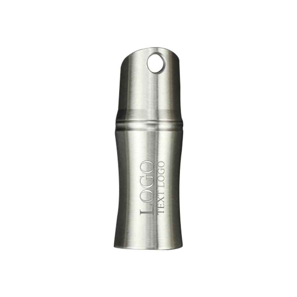 Stainless Steel Bamboo Portable Medicine Box Custom Keychain with Logo