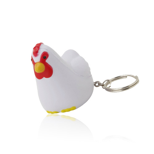 White Mini Chicken Shape Personalized Custom Logo Keychains