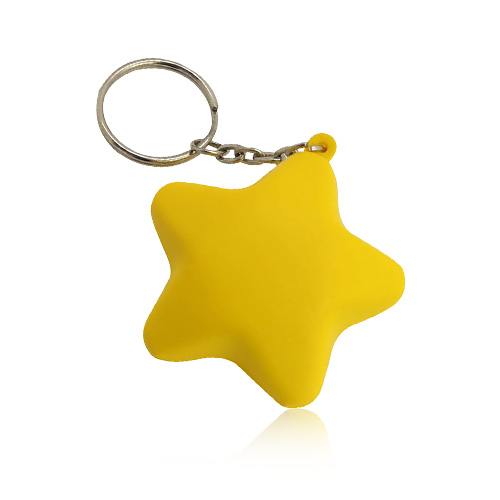 Yellow Five-pointed Star Toy PU Material Custom Logo Keychain