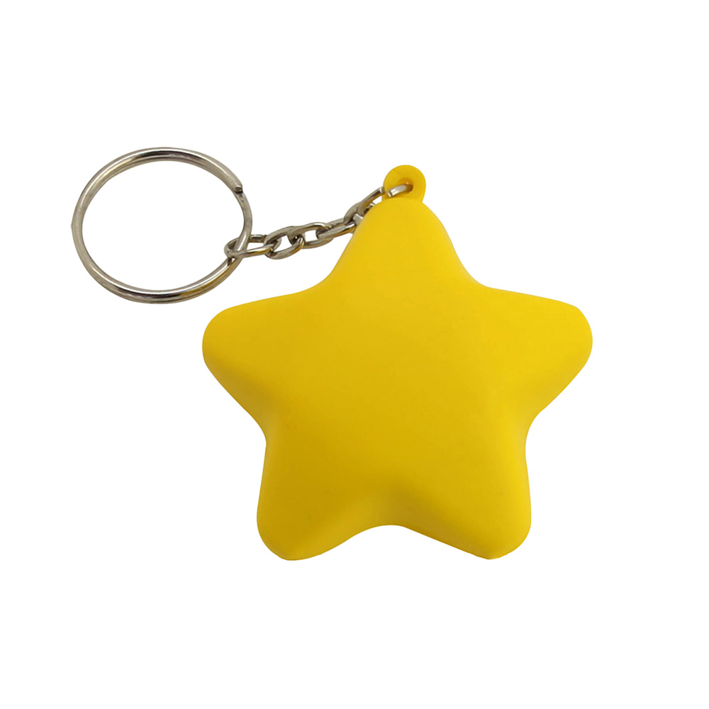 Yellow Five-pointed Star Toy PU Material Custom Logo Keychain Yellow