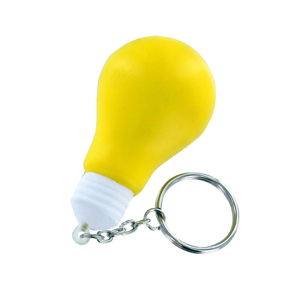 Yellow Light Bulb Shape PU Material Personalized Keychains Yellow