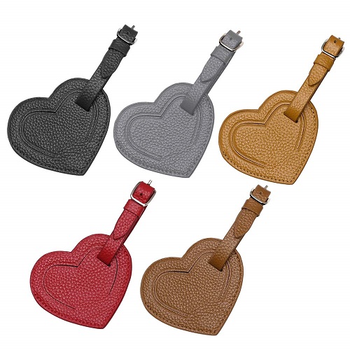 Heart Shaped Genuine Leather Luggage Tags