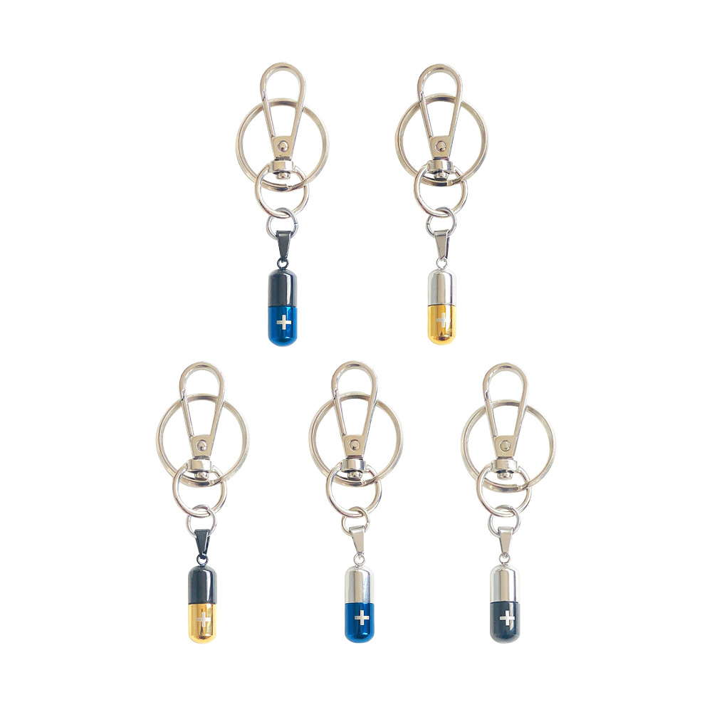 Creative Pill Shape Openable Keychain all