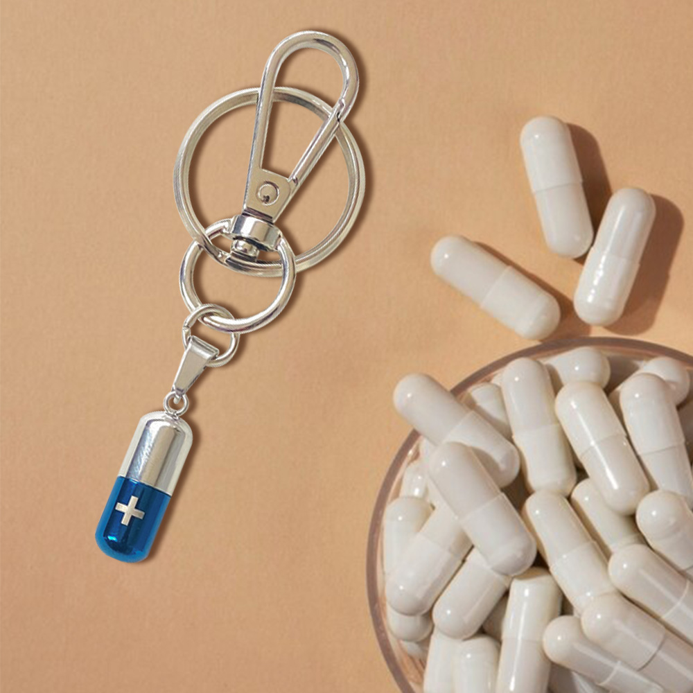 Creative Pill Shape Openable Keychain scene