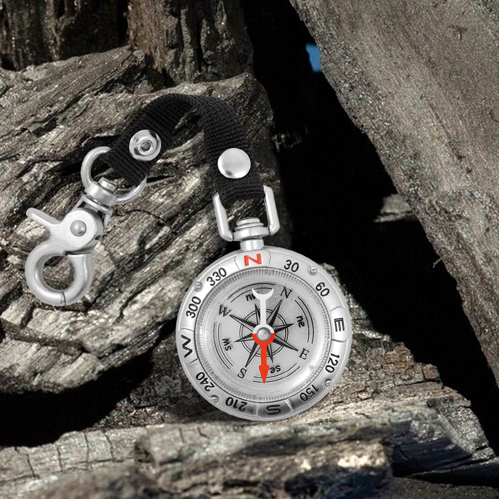 Custom Zinc Alloy Compass Keychain