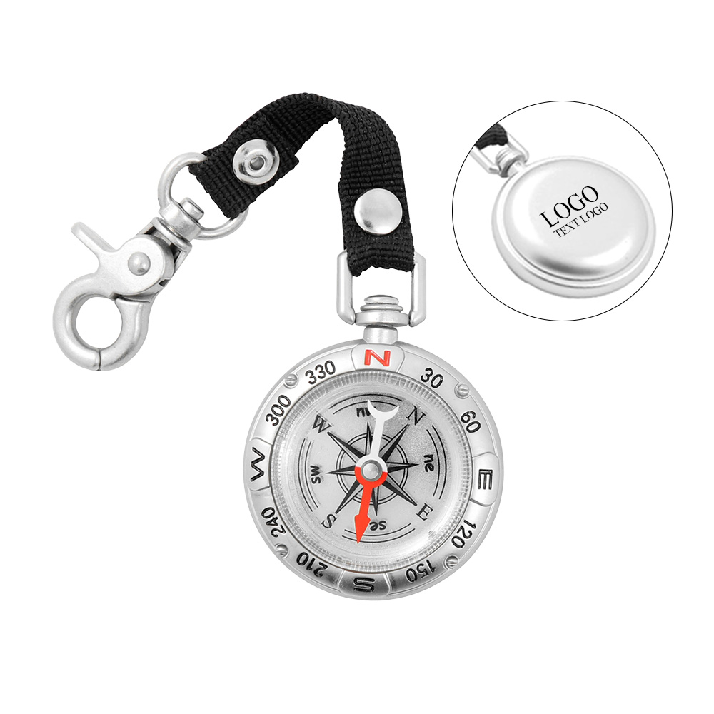 Customized Zinc Alloy Compass Keychain with logo