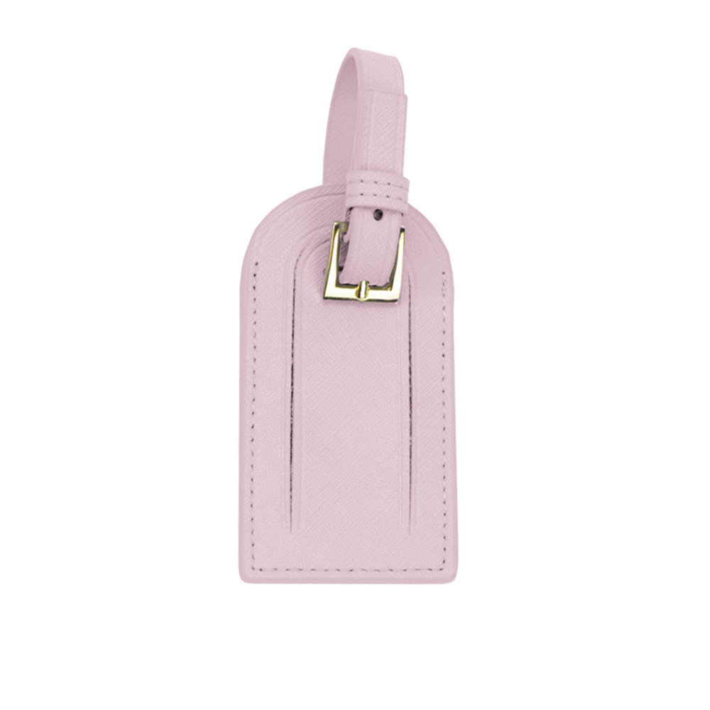 Genuine Leather Travel Luggage Tag Pink