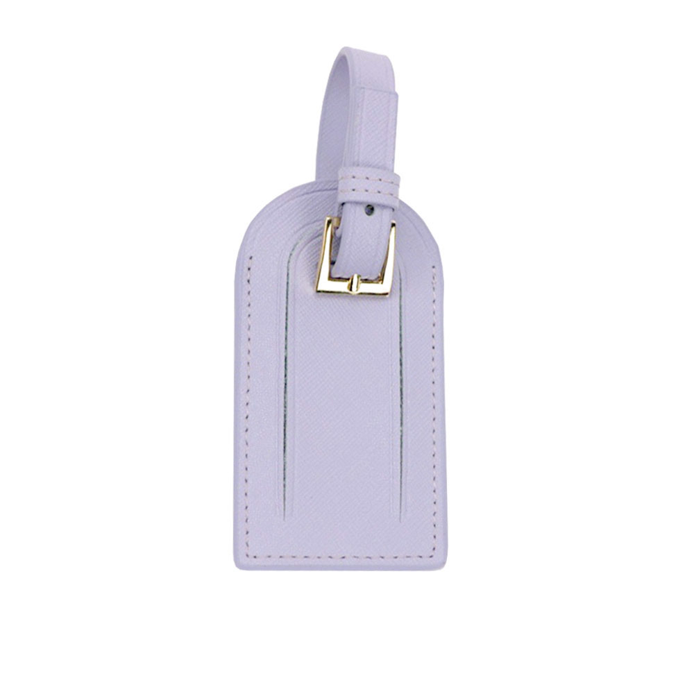Genuine Leather Travel Luggage Tag Purple