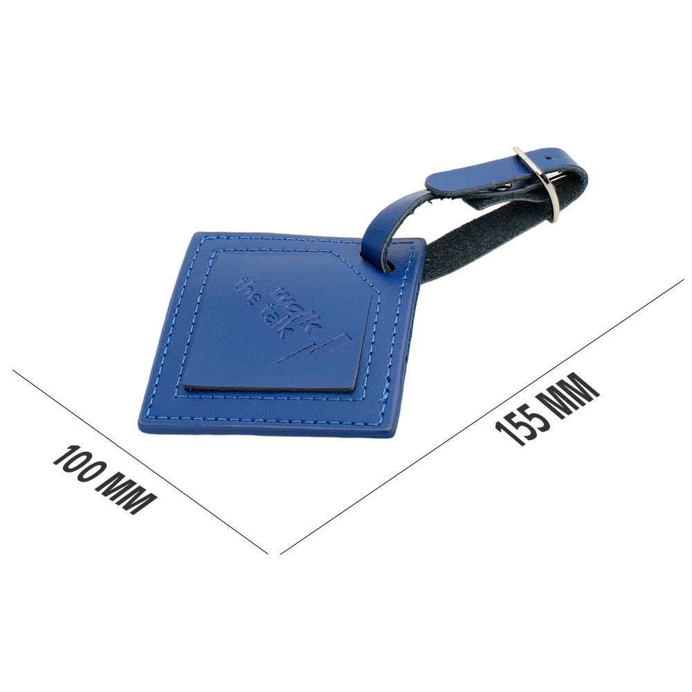 Square Leather Luggage Tag Size