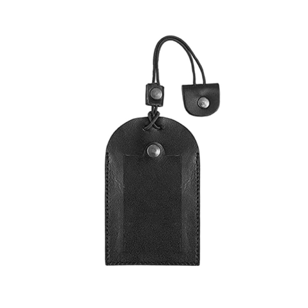 Tied String Vintage Genuine Leather Luggage Tags Black