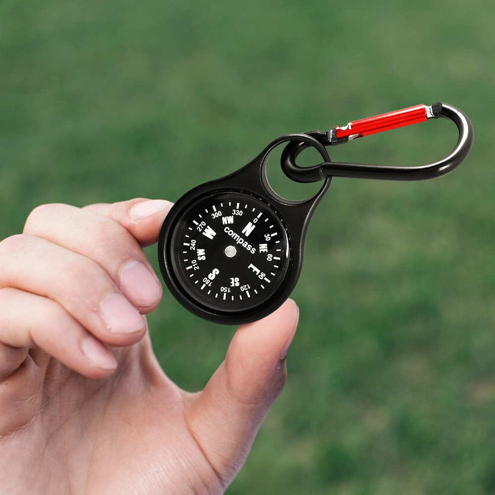 custom  Zinc Alloy Compass Carabiner Keychain