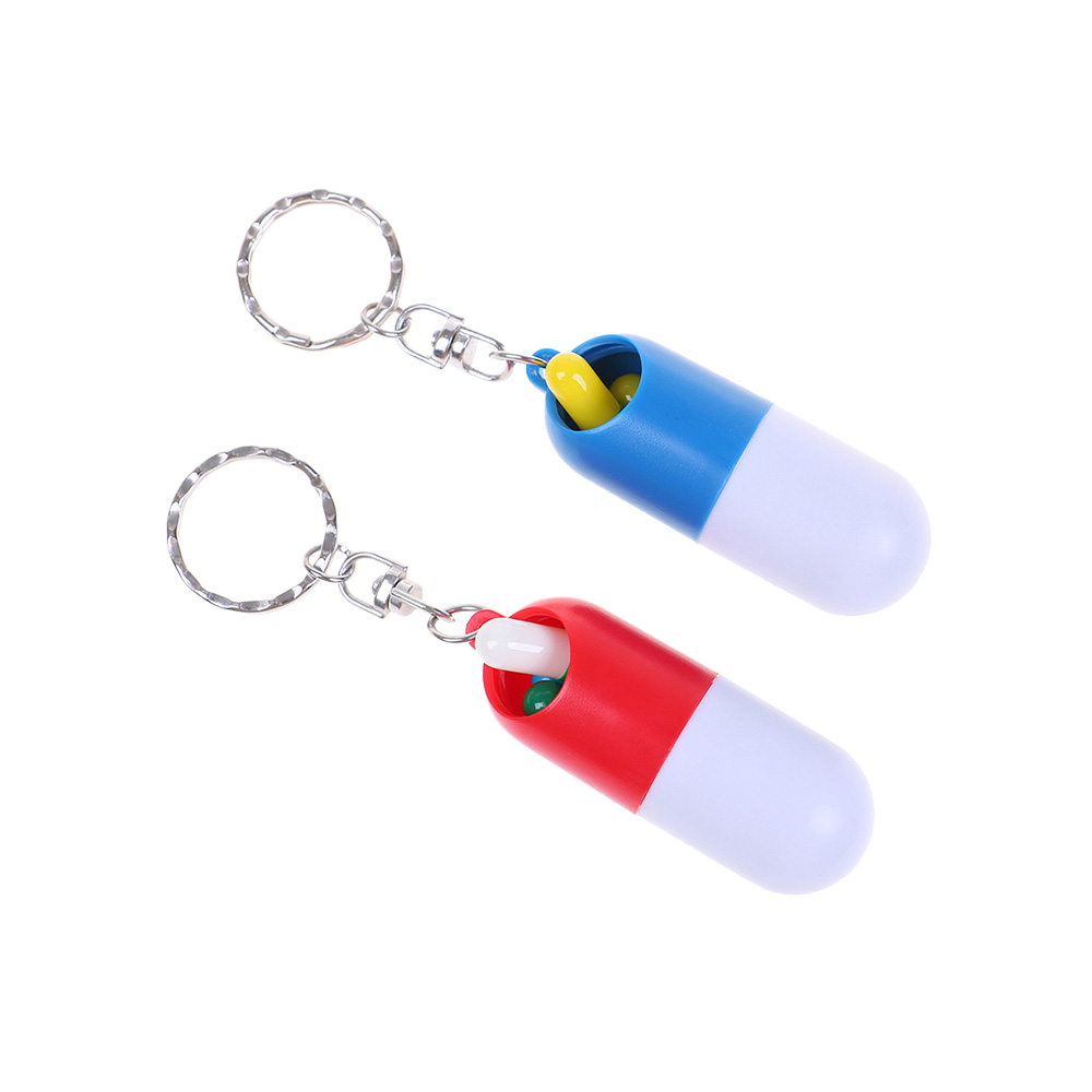 Custom ABS Mini Capsule Pill Box Keychain