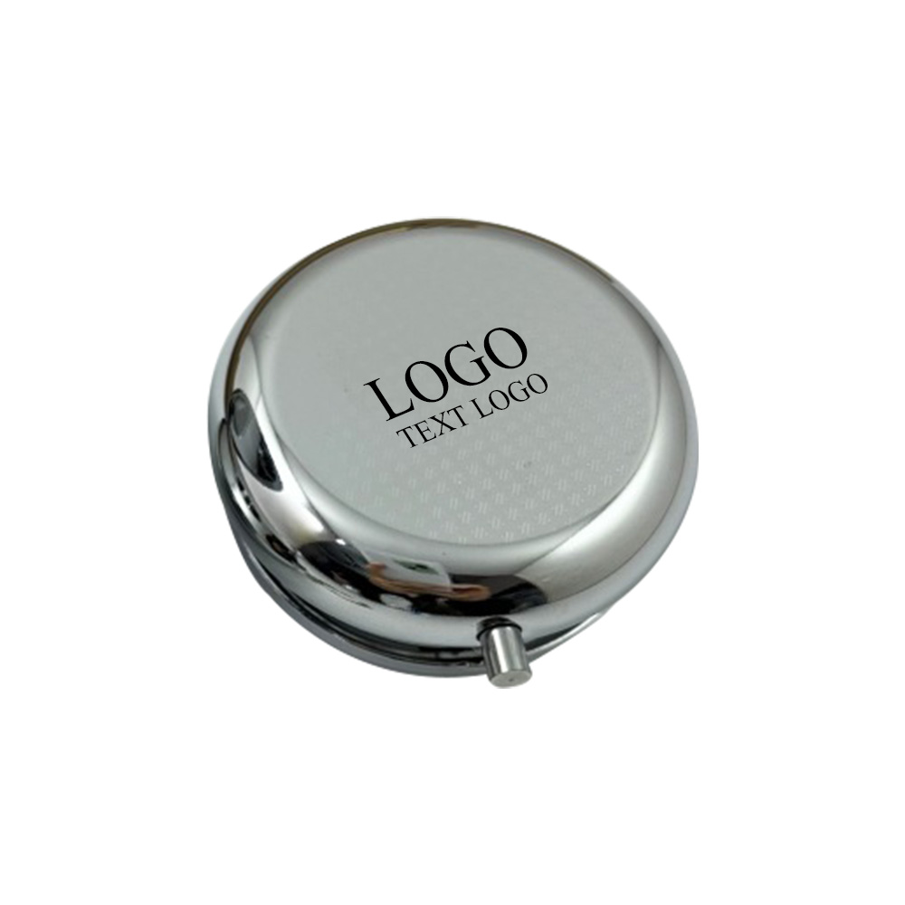 Metal Single Compartment Pill Box Keychain with logo