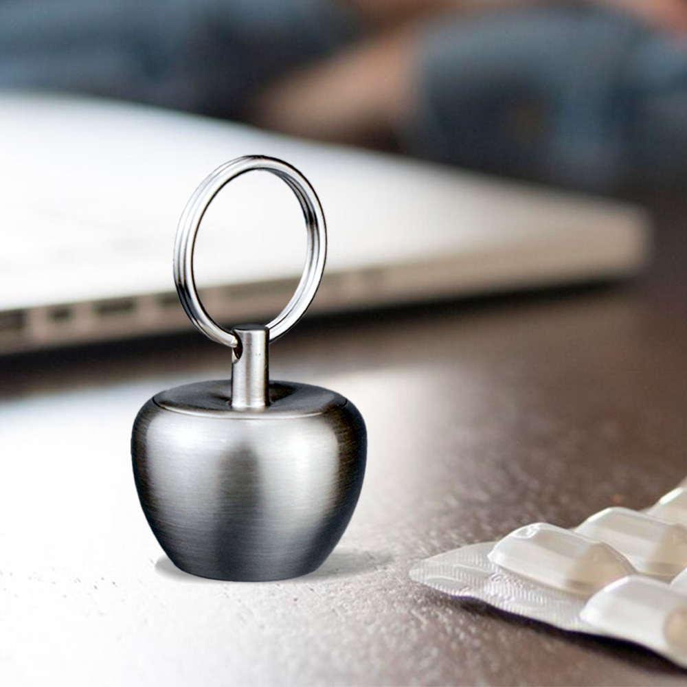 Stainless Steel Moisture-proof Sealed Medicine Bottle Keychain scene