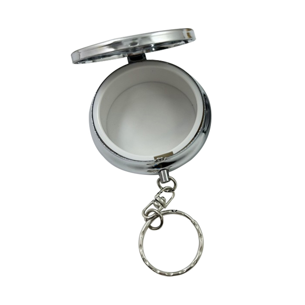 custom Metal Single Compartment Pill Box Keychain