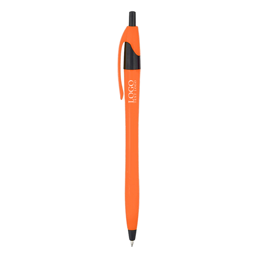 Custom Slimster Click Retractable Pen Orange With Logo