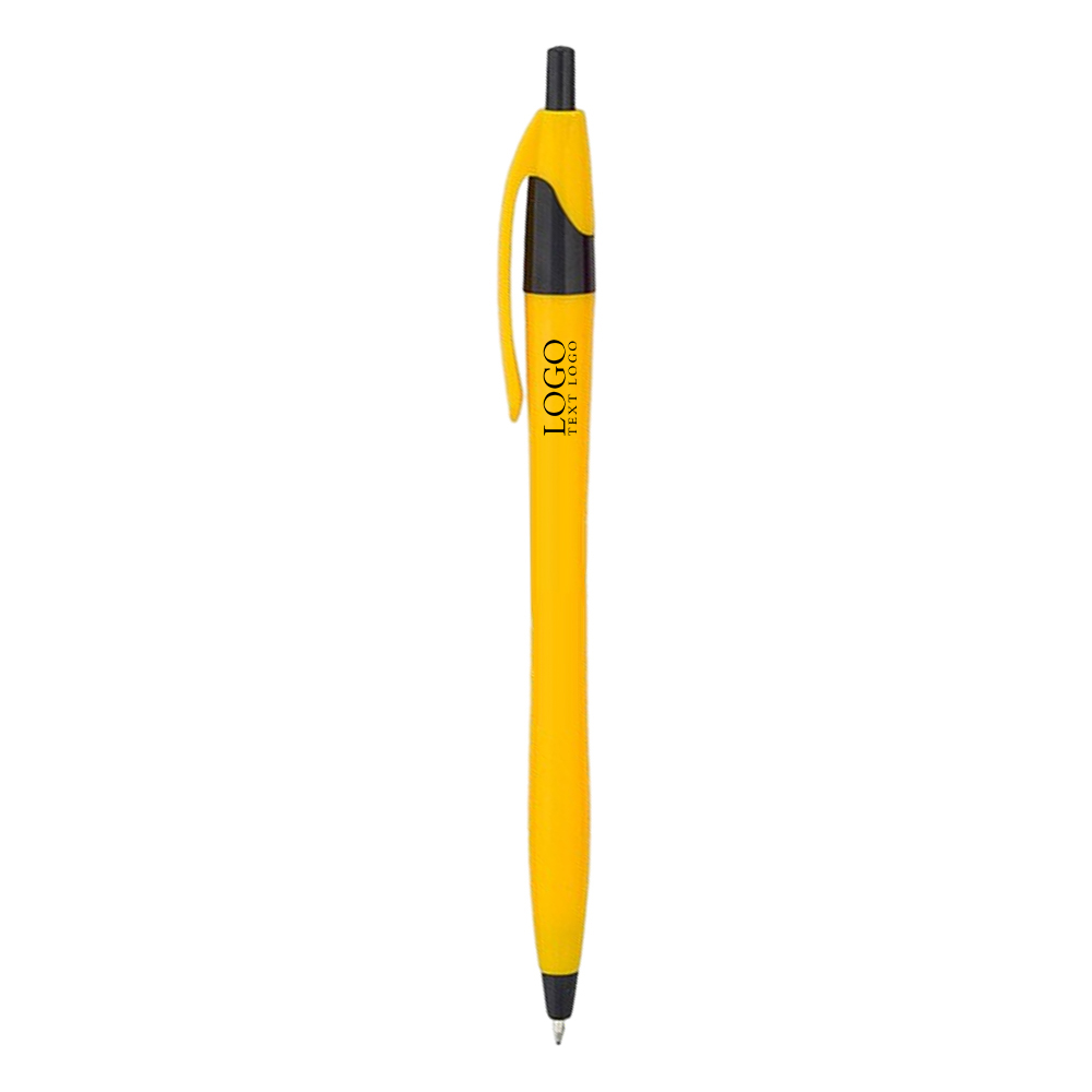 Custom Slimster Click Retractable Pen Yellow With Logo