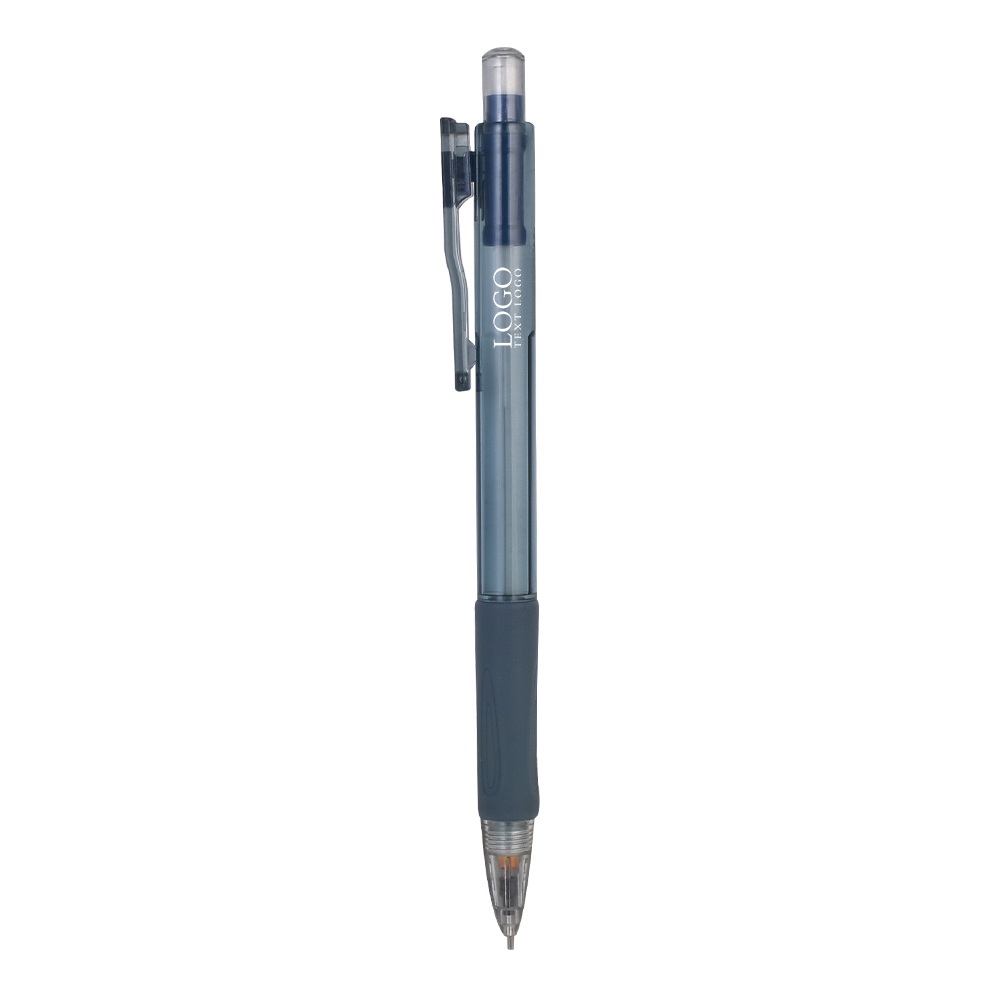 Office ronde staaf mechanisch potlood met gum donkerblauw met logo Office ronde staaf mechanisch potlood met gum donkerblauw met logo