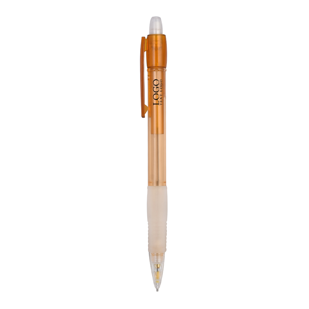 Simple Transparent Plastic Movement Mechanical Pencil Orange With Logo