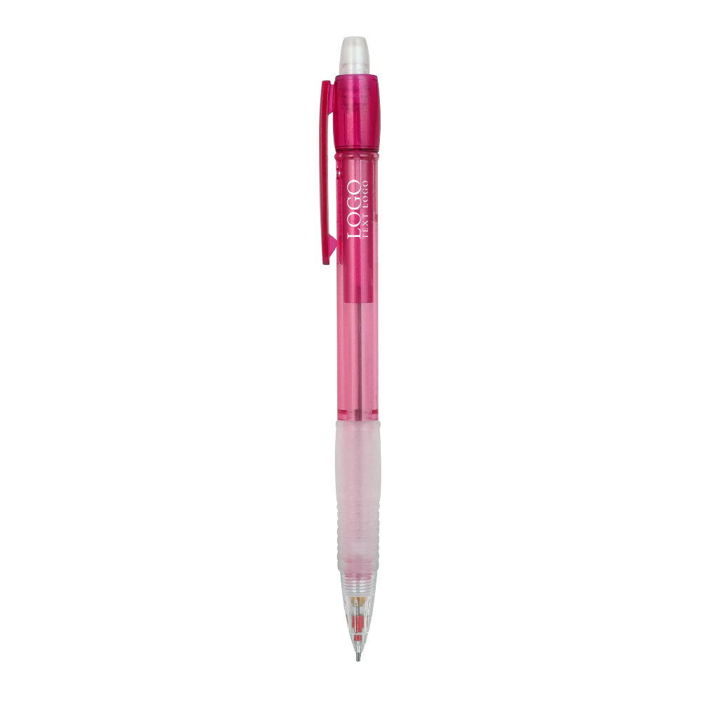 Simple Transparent Plastic Movement Mechanical Pencil Red With Logo
