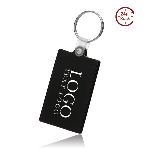 Advertising Rectangle Soft Plastic Keychain