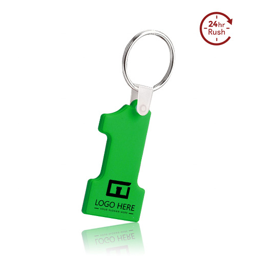 Custom Number One-Shaped Silicone Keychain