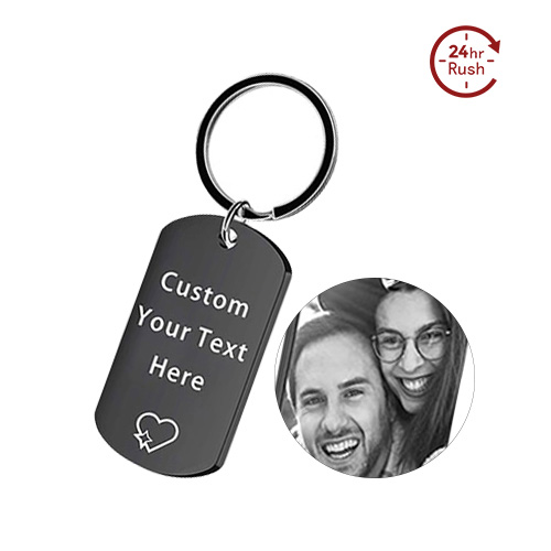 Personalized Photo Keychain With Text Unique Engraved