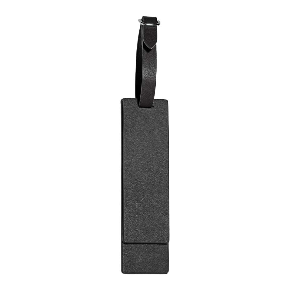 Scratch Resistant Magnetic Leather Luggage Tags Black