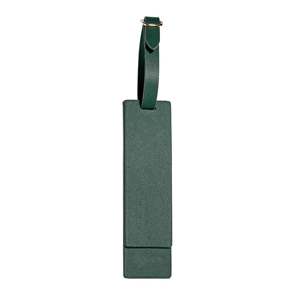 Scratch Resistant Magnetic Leather Luggage Tags Green