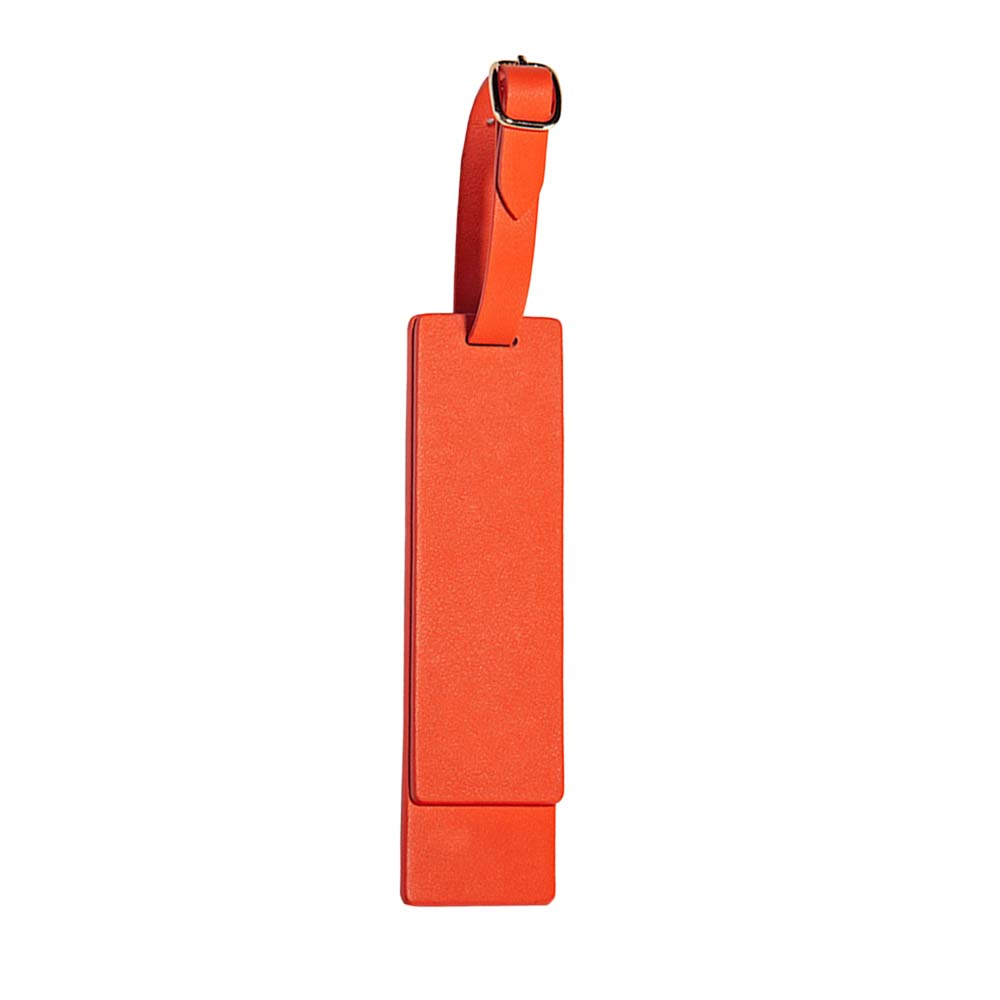 Scratch Resistant Magnetic Leather Luggage Tags Orange