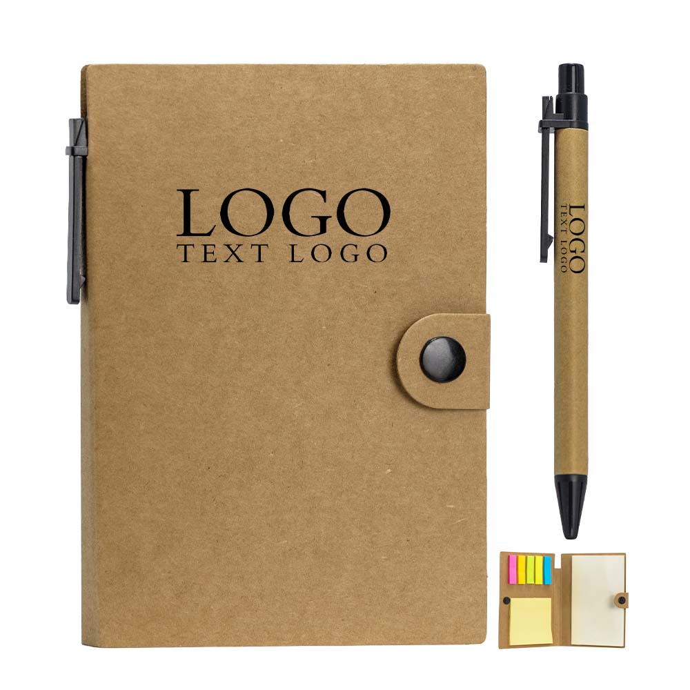 Gerecycled papieren notitieboek met pennenset Gerecycled papieren notitieboek met pennenset