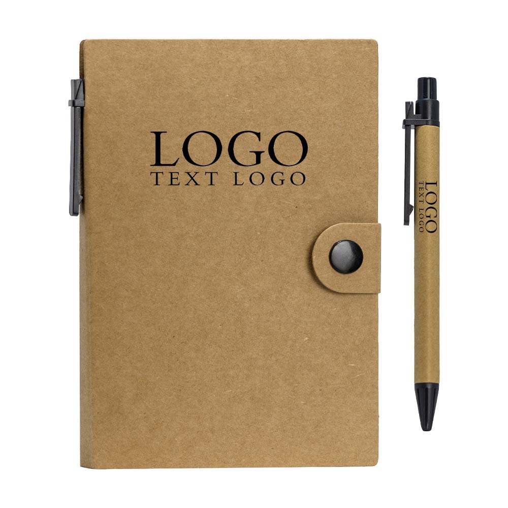 Gerecycled Papieren Notitieboek Met Pen Zwart Gerecycled Papieren Notitieboek Met Pen Zwart
