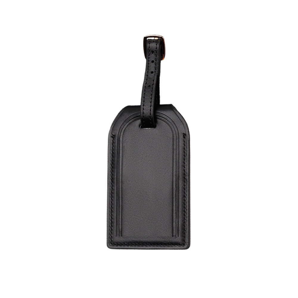 Genuine Leather AirTag Luggage Tag Black Genuine Leather AirTag Luggage Tag Black