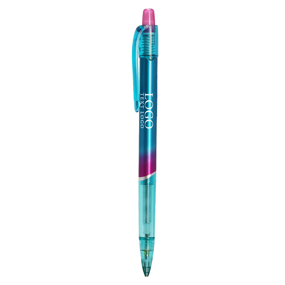 Candy Colored Mechanical Pencil With Eraser Cyan-blue With Logo