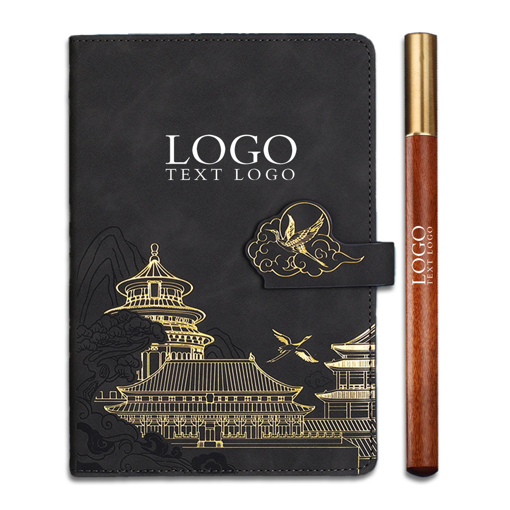 Chinese Style Buiness Notebook Black With Logo