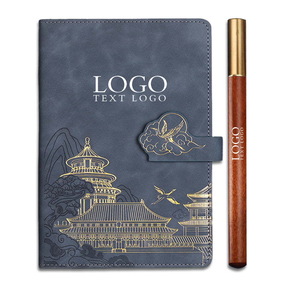 Chinese Style Buiness Notebook blue With Logo