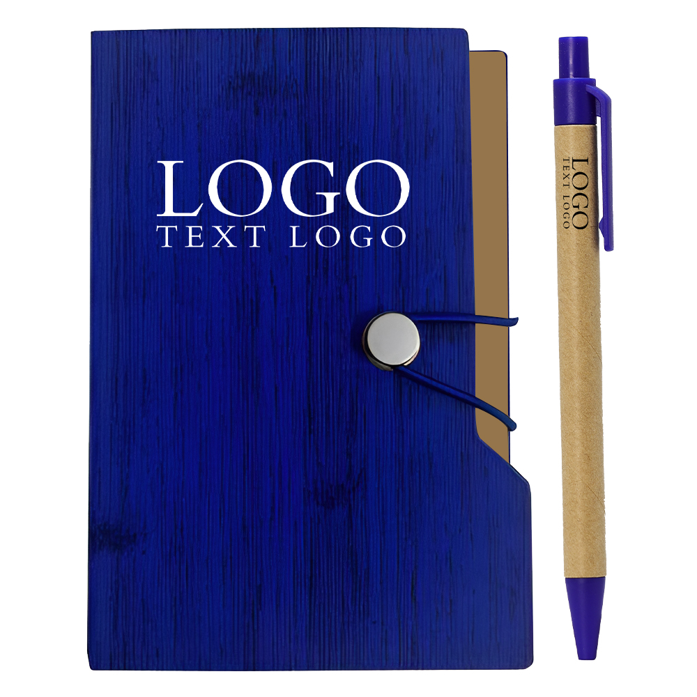 Kurken Kaft Notitieboek En Pen Blauw Met Logo Kurken Kaft Notitieboek En Pen Blauw Met Logo