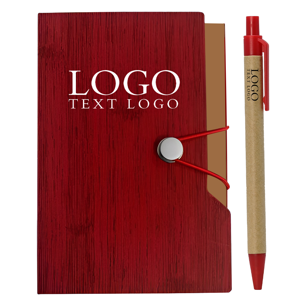 Kurken Kaft Notitieboek En Pen Rood Met Logo Kurken Kaft Notitieboek En Pen Rood Met Logo